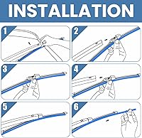 Vista 30 de GSPSCN Limpiaparabrisas trasero de 10" para Chevy Trax 22-13 Traverse 24-18 /Jeep Compass 17-07，Patriot 17-07/ Ford Escape Focus 07-01/ Dodge