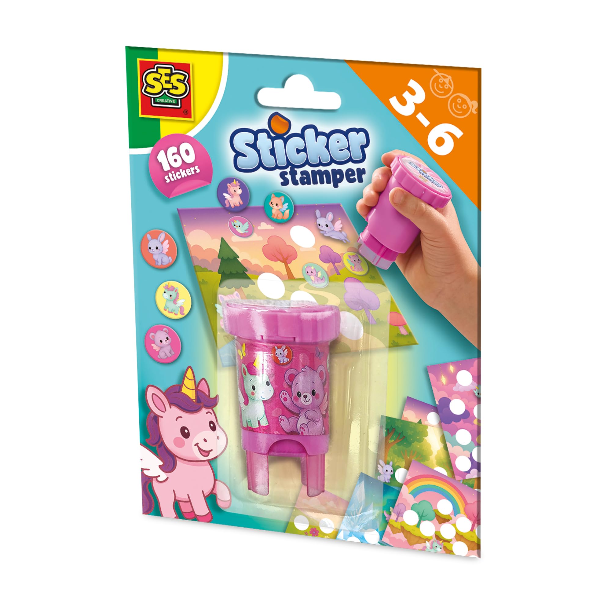 SES Creative - Fantasy Animals Sticker Stamper - Craft Activity Kit