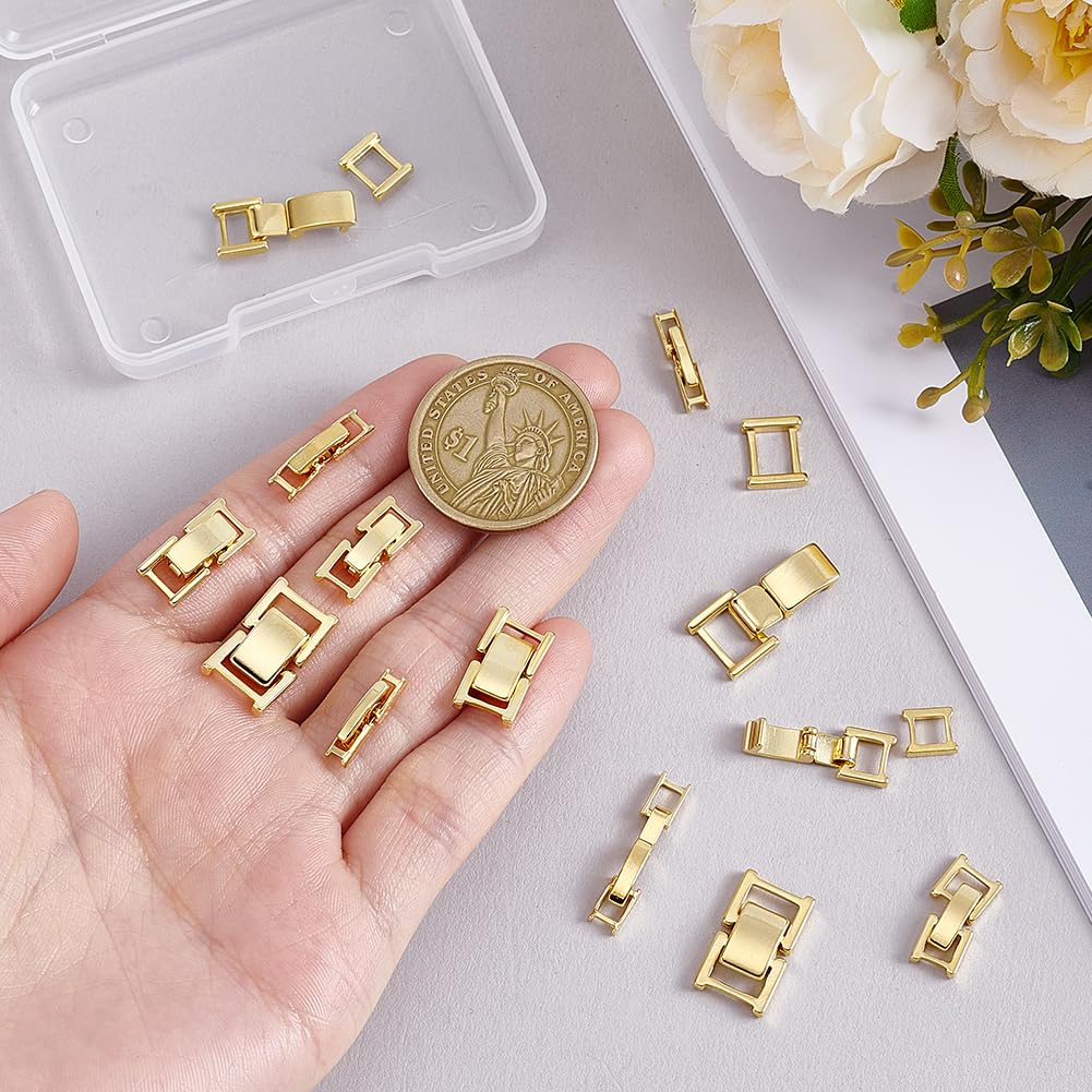 Amazon.com: PH PandaHall 12Pcs 24K Gold Plated Foldover Clasps 6