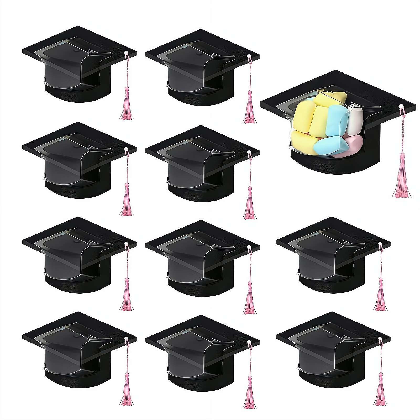 30-pack Graduation Cap Candy Cards, 2026 Class Grad Candy Dome Greeting Card Gift with Tassel Chocolate Holder, Party Favors for Students and Teachers