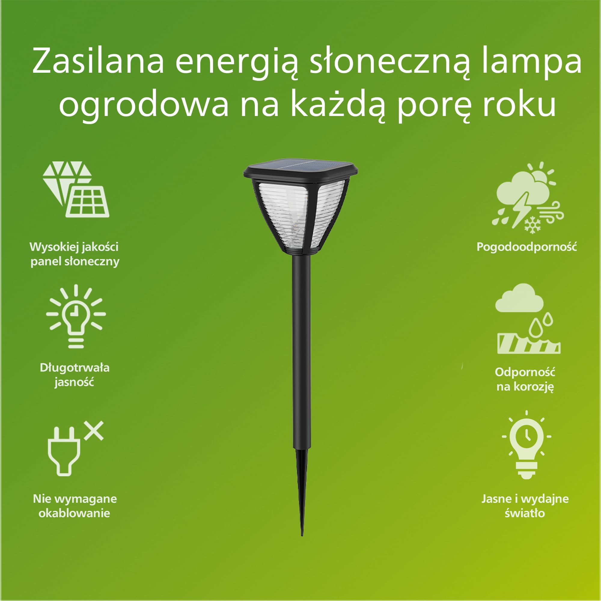 Philips Zewnętrzny Kinkiet Philips Laven, 6 W, Ciepłe Białe Światło 2700 K, Czarny, Stopień Ochrony Ip44
