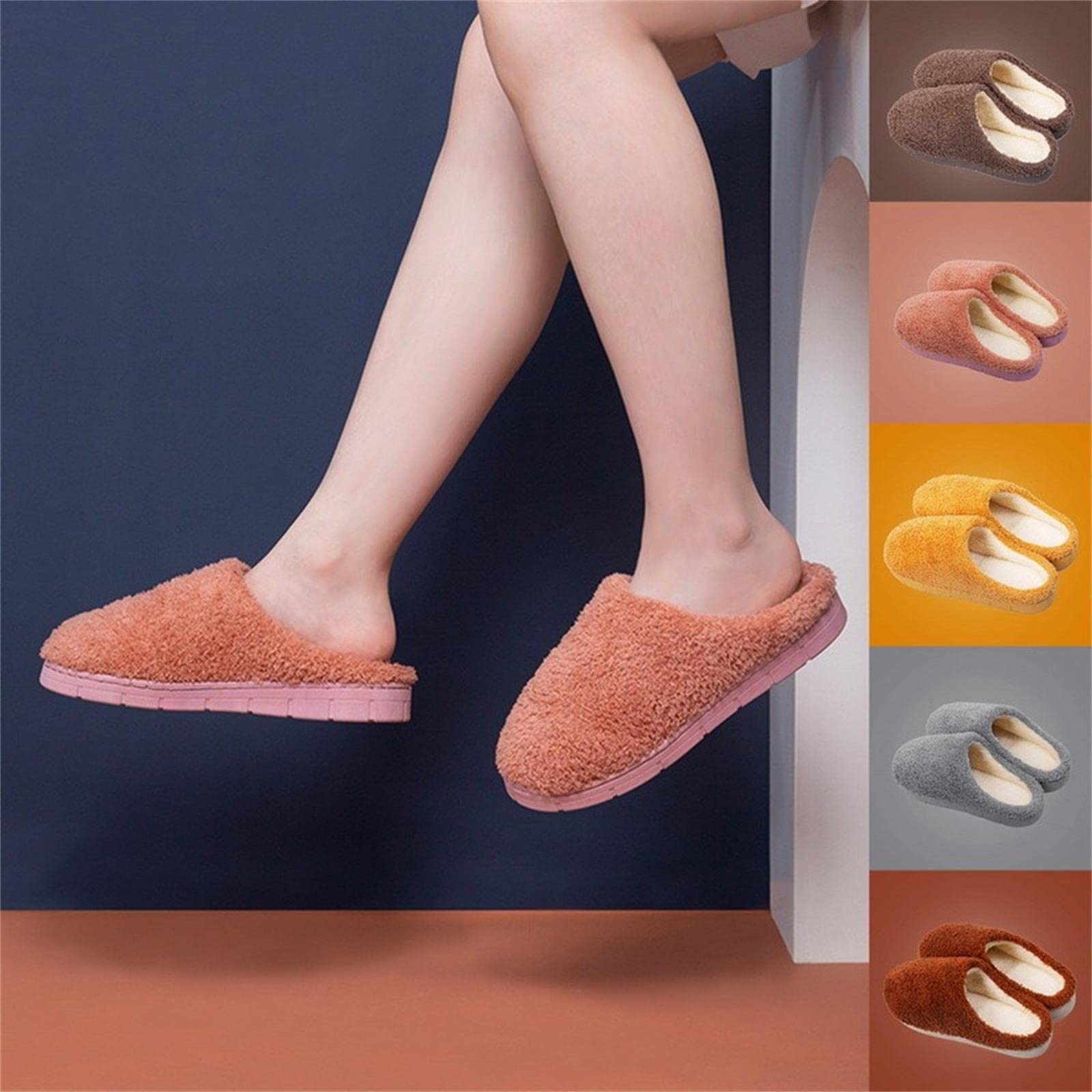 Pantuflas de Algodon Otoño Invierno Invierno Cálido Suave Suave Zapatillas Hombres Zapatos Planos De Piso De Interior