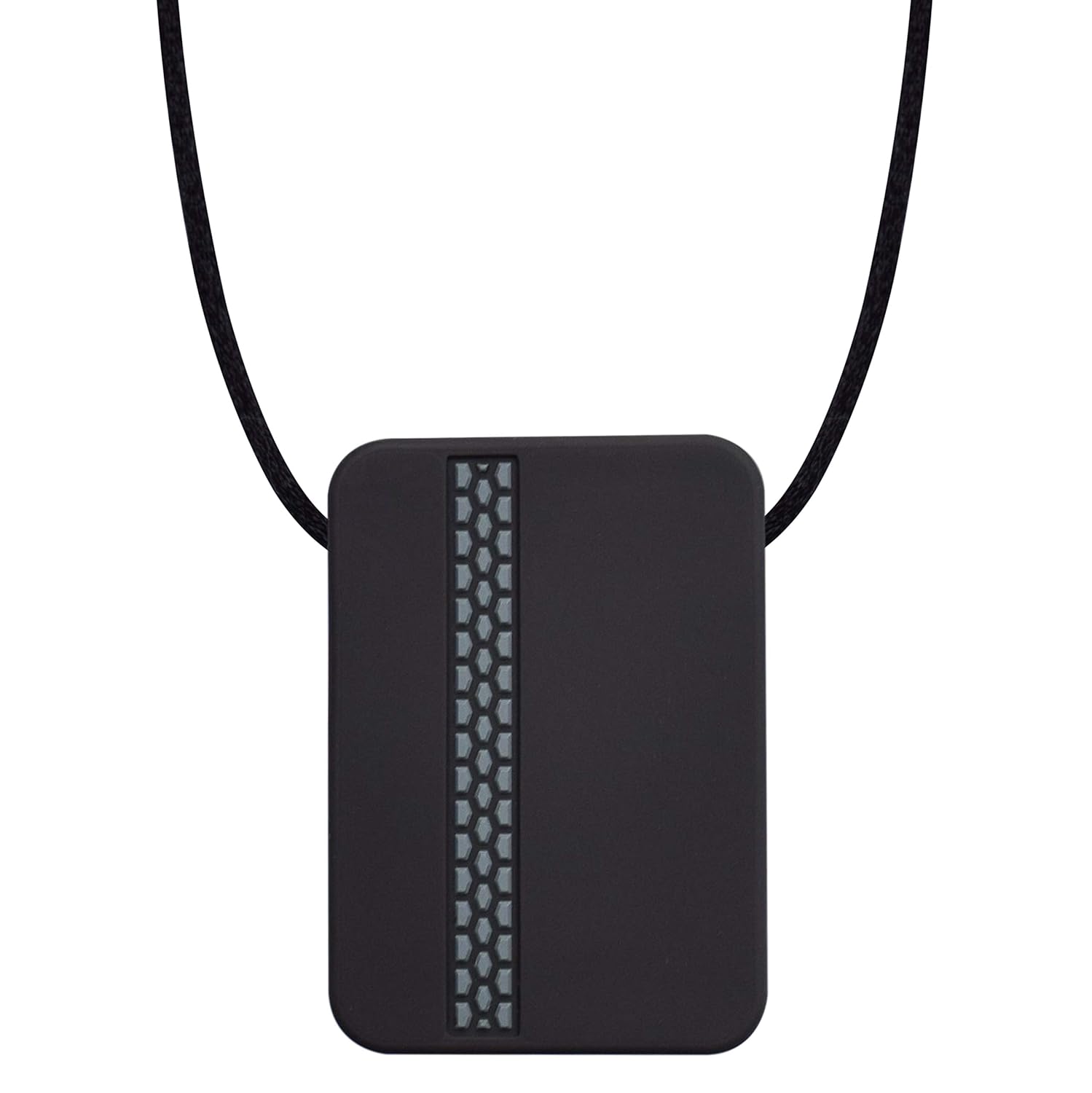Munchables Rectangle Sensory Chew Necklaces Chewelry – Gray