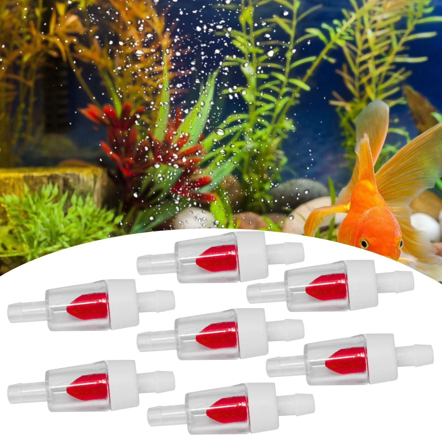 PETZLIFEWORLD (Pack of 5) Imported One Way Plastic Non Return Check Valve (Red With White)