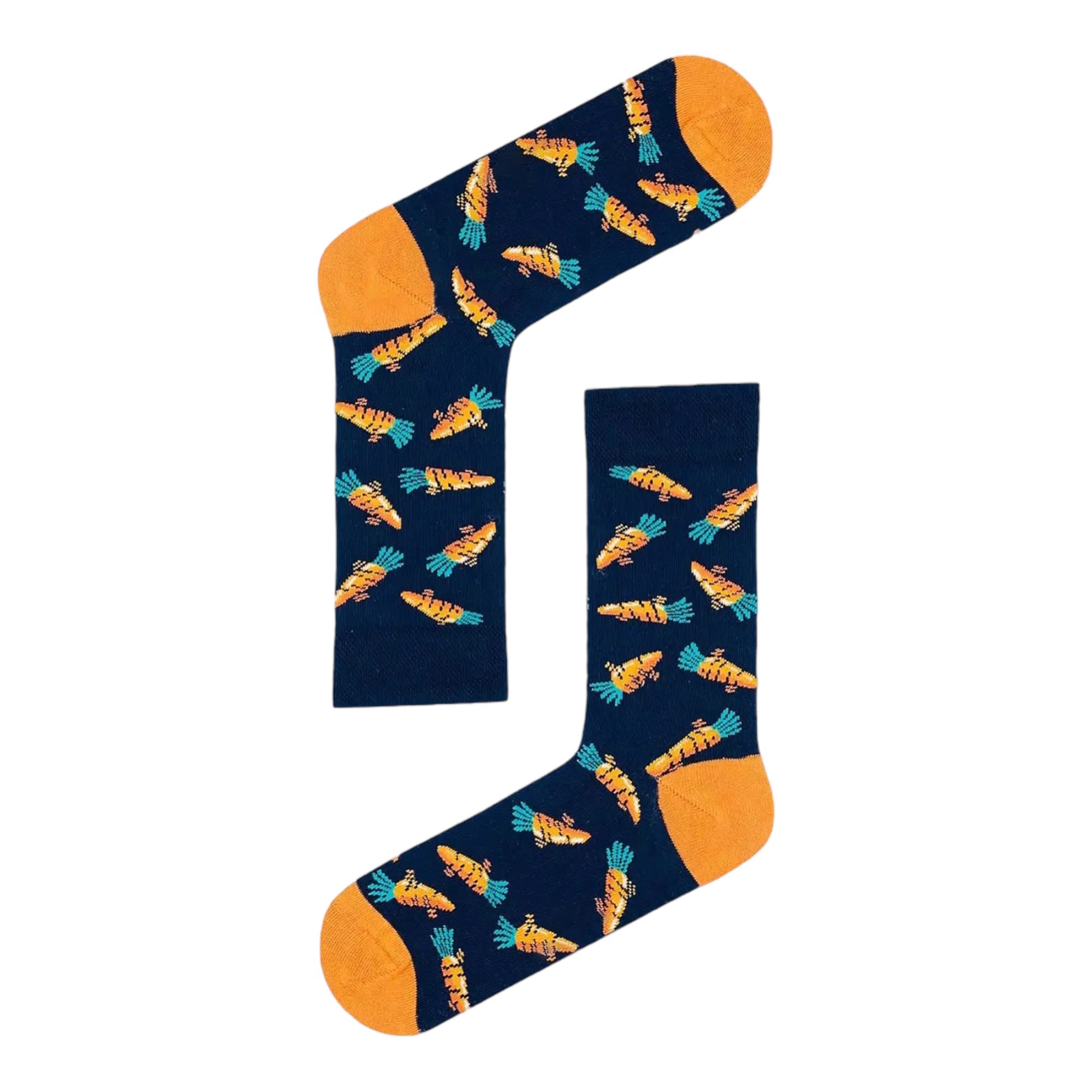 Carrot Pattern Vegetable Socks Novelty Funny Gift Unisex