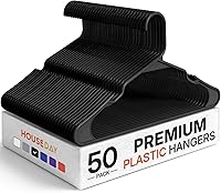 Vista 18 de HOUSE DAY Perchas de Plástico Premium Paquete de 10, Perchas para Ropa que Ahorran Espacio, Colgador Resistente para Abrigos - Organizadores