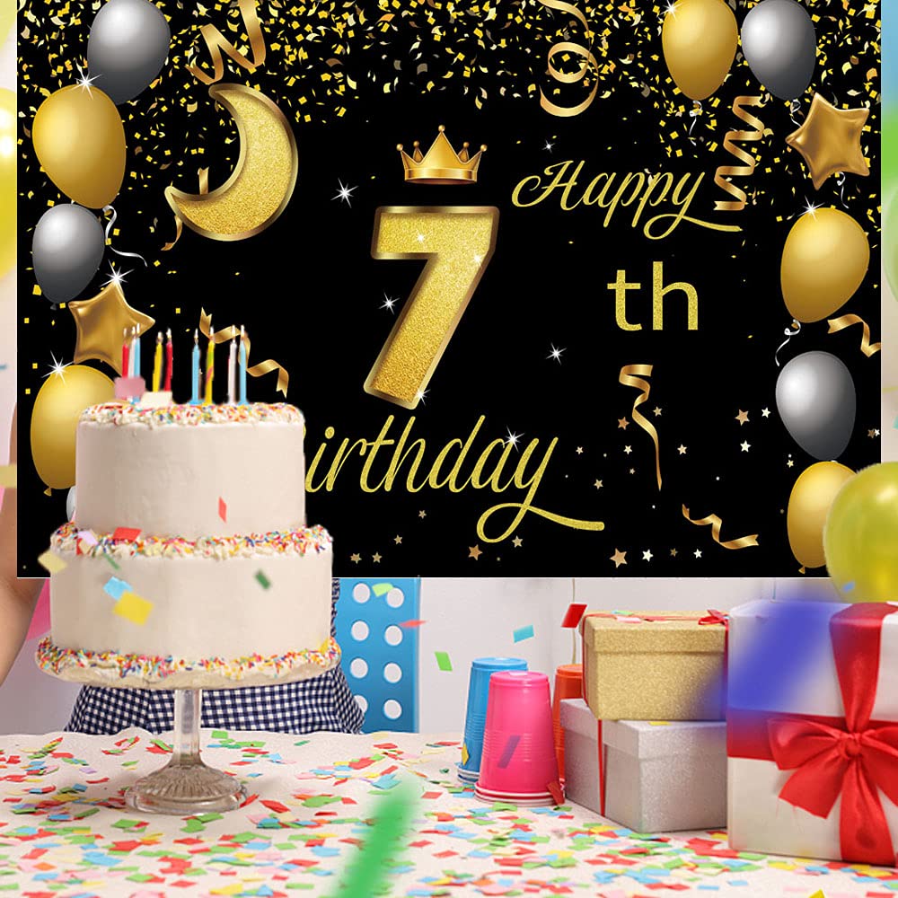 7th Birthday Girl Backgrounds Rainbow 7th Birthday Party Decorations