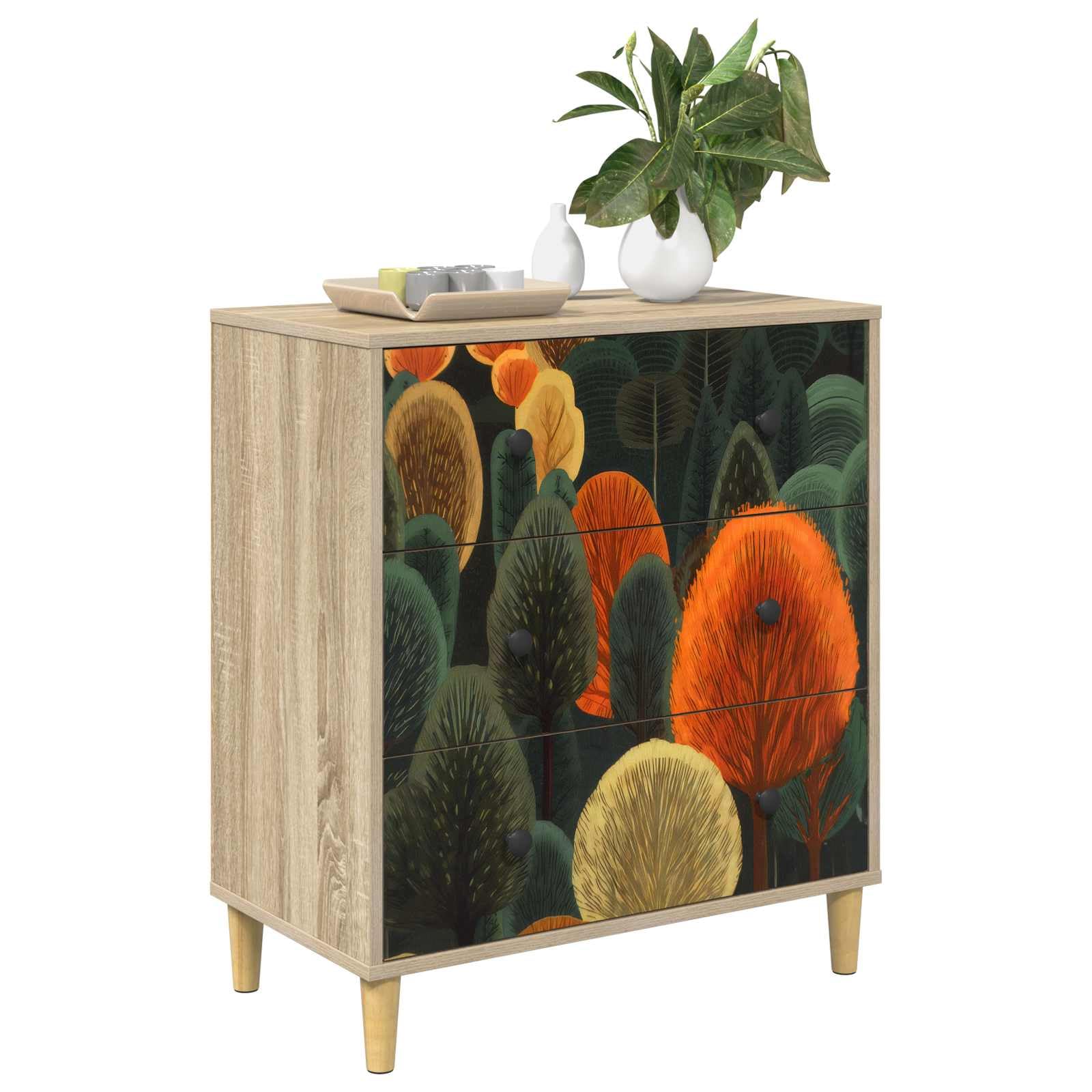 Cajonera de madera moderna ZAANDAM cómoda de 66 cm de ancho para guardar ropa de dormitorio