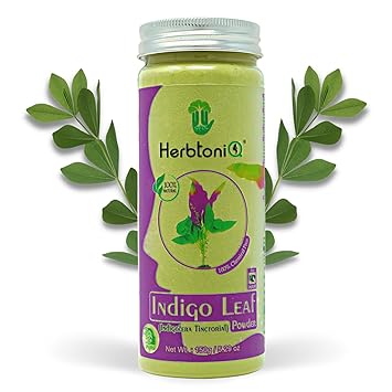 HerbtoniQ 100% Natural Indigo Leaf Powder (Indigofera Tinctorial) for Hair Coloring Pack 150g