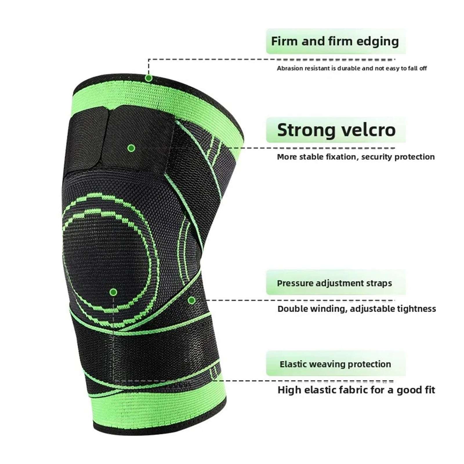 Rodilleras Deportivas Antideslizantes con Soporte y Calentadores, 2 Unidades, Mangas de compresión con Correas Ajustables para Correr, Entrenar y Usar Durante Todo el día.