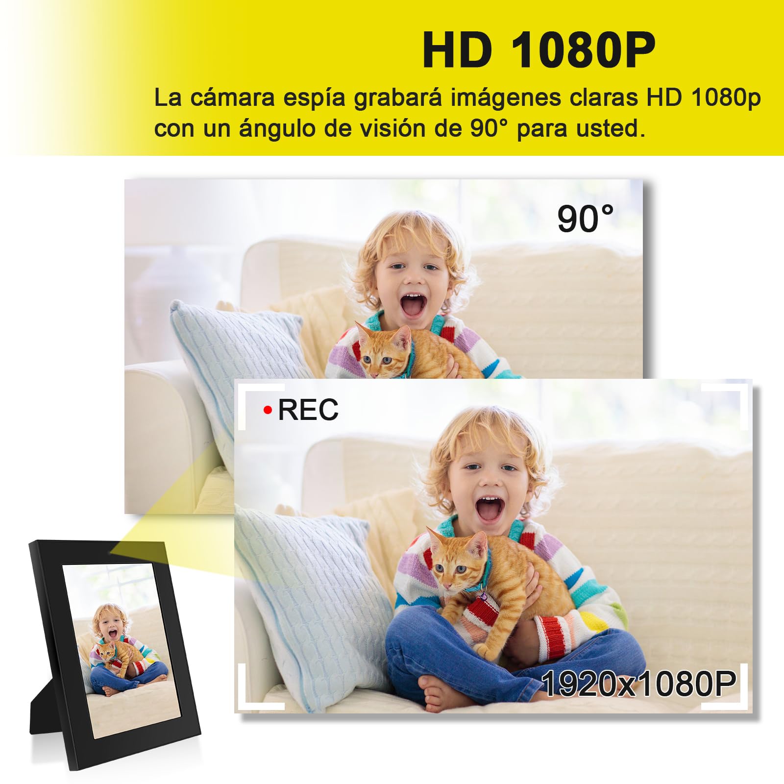 LXMIMI Cámara Oculta, Mini Cámara Oculta en Marco de Fotos, Mini Cámara Espía HD 1080P con Detección de Movimiento y Grabación en Bucle