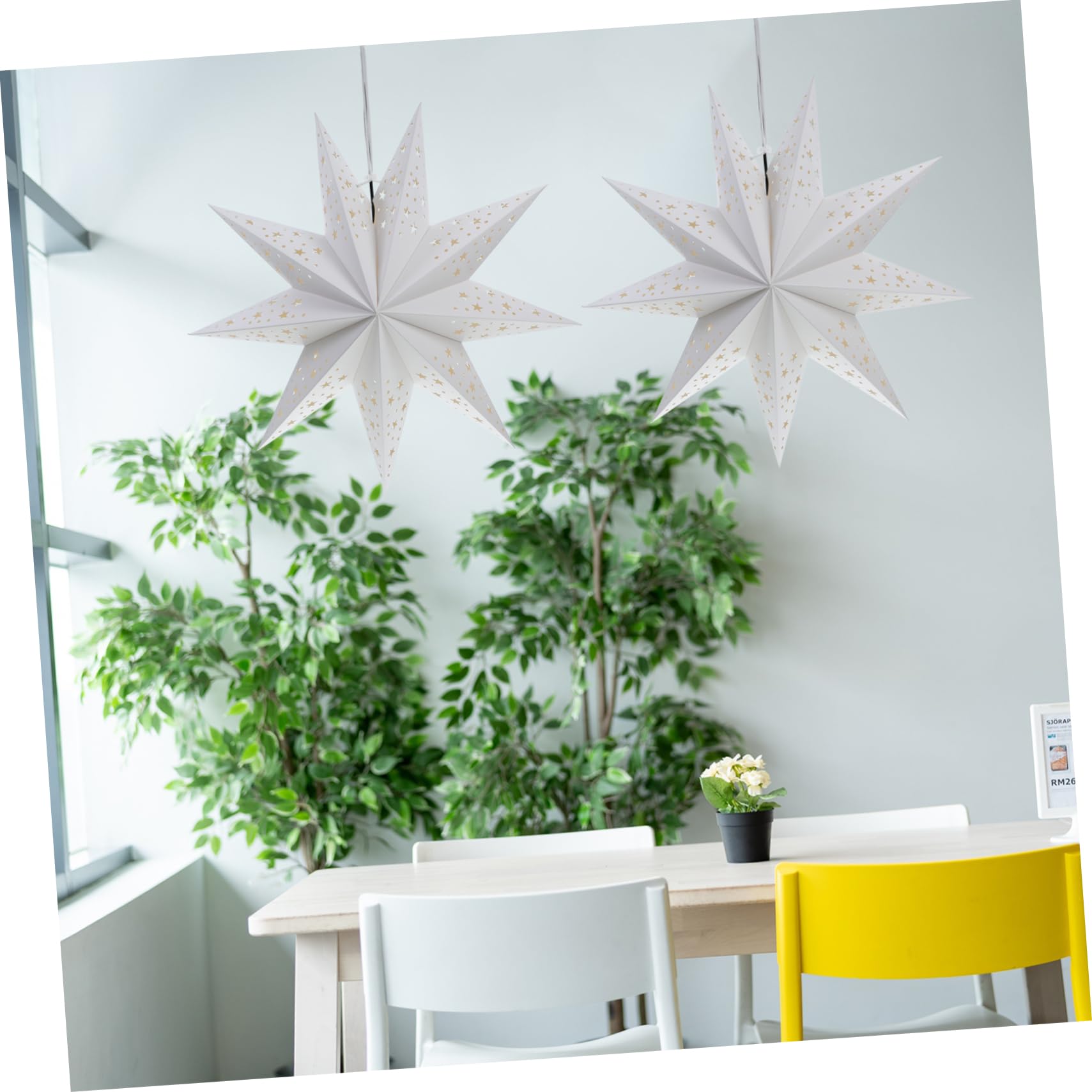 Lanterna Stella di Carta Bianca 45cm 3d Traforata 2 Pezzi