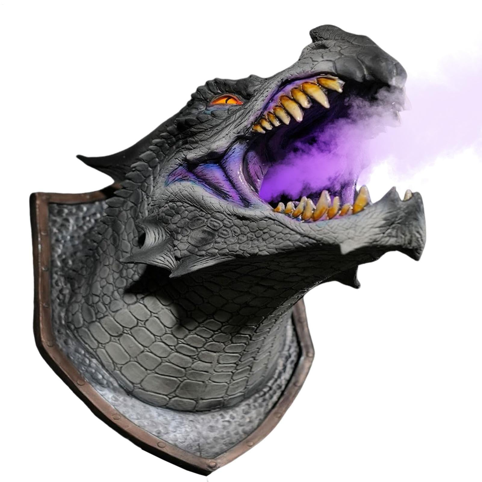 Rzeźba ścienna dinozaura - Grafika ścienna z głową 3D - Fantasy Wall Art