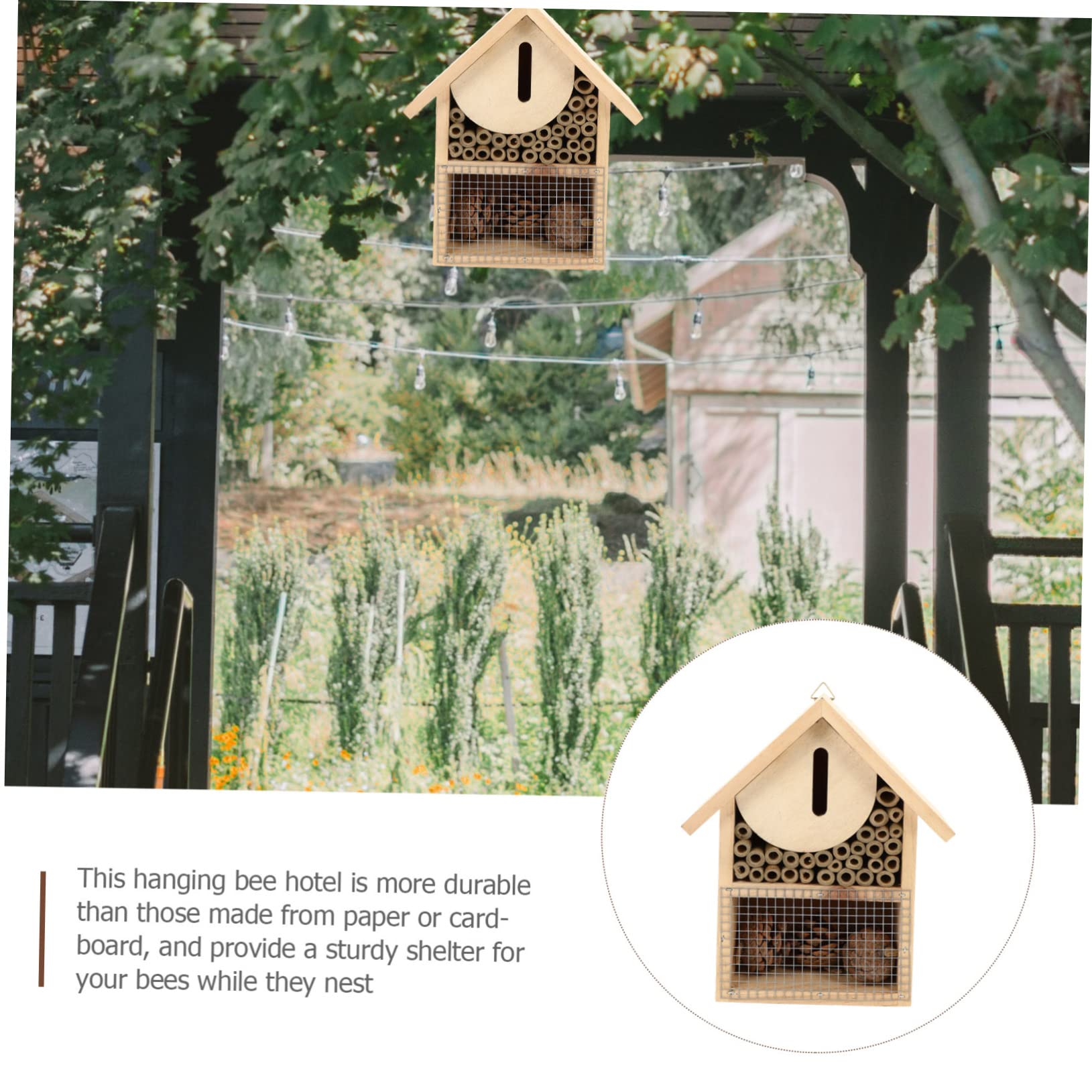 Nido D'api in Legno Per Esterni Casa Delle Api in Legno Stanza Per Insetti Da Giardino Riparo Sicuro Dal Sole E Dalla Pioggia