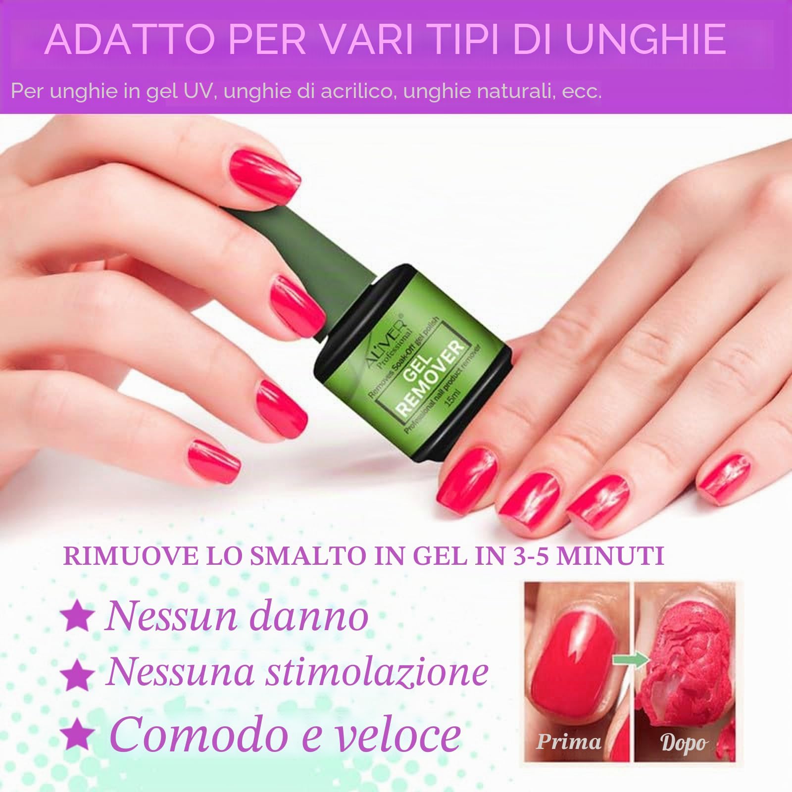 2 PCS Magic Remover Semipermanente, Remover Semipermanente Unghie con Nail Buffer e Gel Polish Scalper, Rimuovi Semipermanente Unghie, Sicuro e Veloce da Rimuovere in 2-5 Minuti