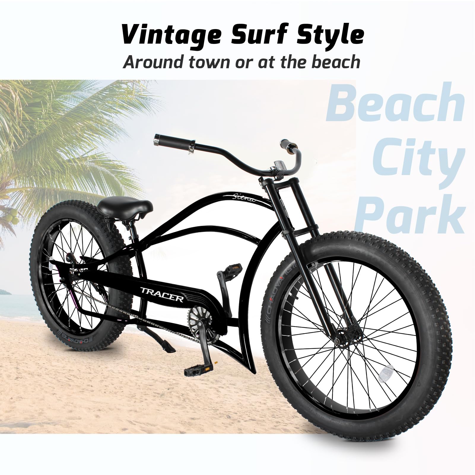 Amazon | Tracer Siena Chopper ストレッチクルーザーバイク 大人用 26
