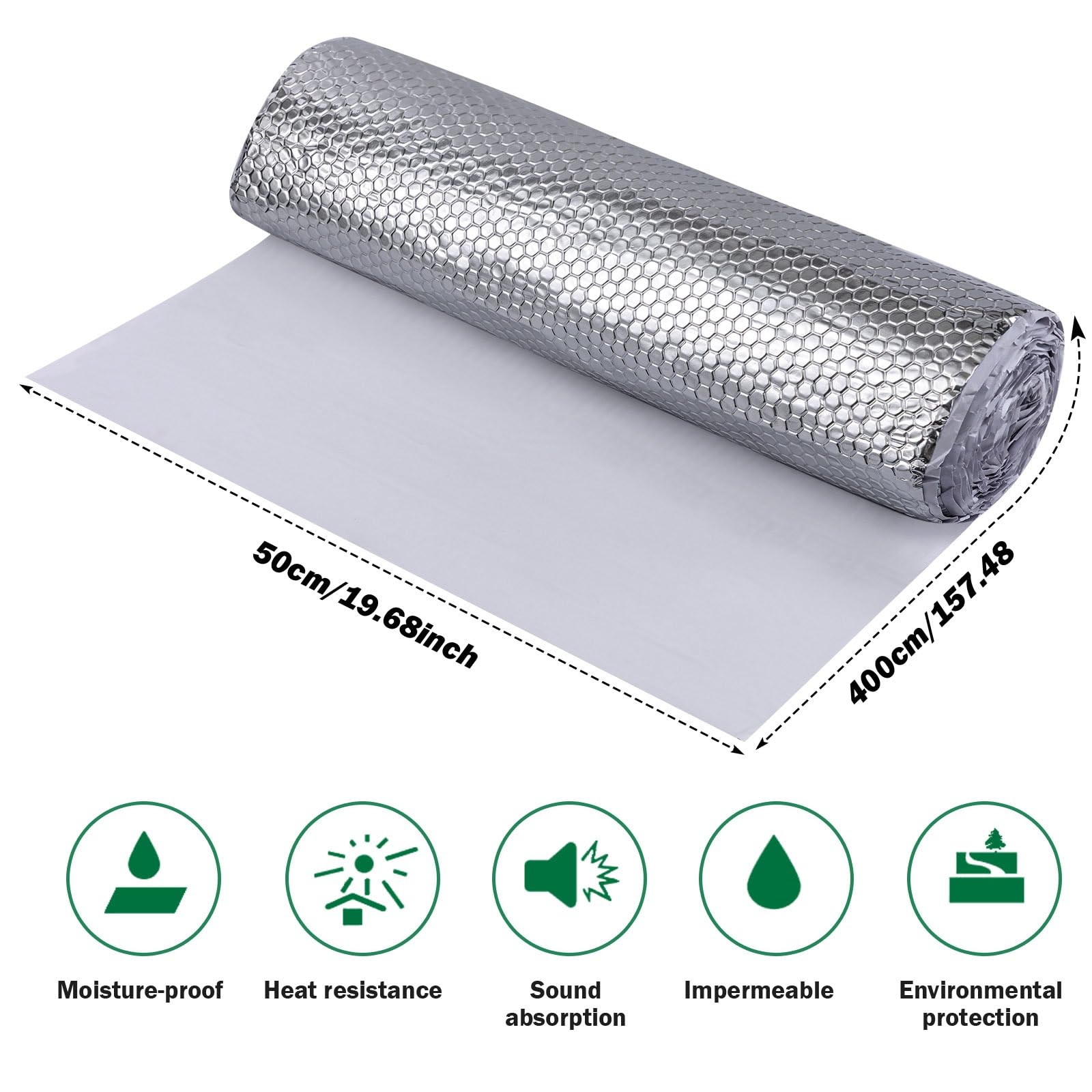 ChicoSoleil 1 Stück Alubutyl 2mm 50 cm x 400 cm = 2 m² Dämmmatte selbstklebend Auto Dämmung Anti Dröhn Matte Fahrzeugdämmung