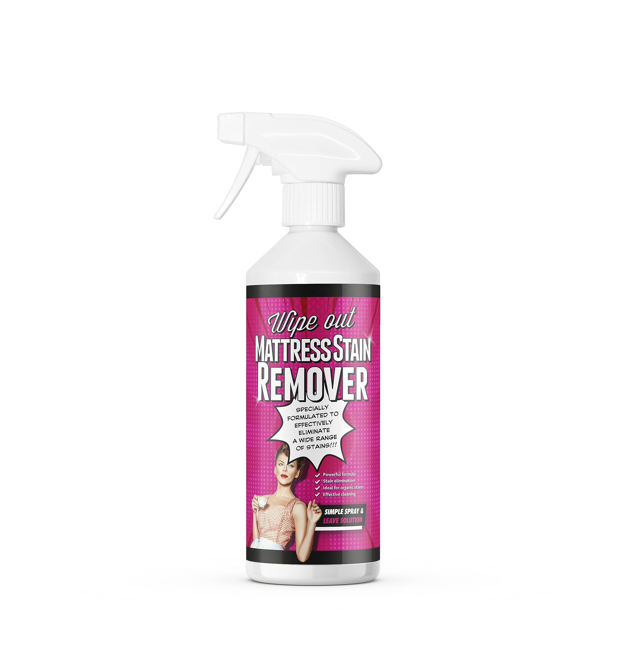 Mattress Stain Remover Spray 500ML - Deep Cleaning Fabric & Odour Eliminator for Urine, Sweat & Spills - Fast-Acting, Suitable for Bedding, Upholstery & Soft Furnishings