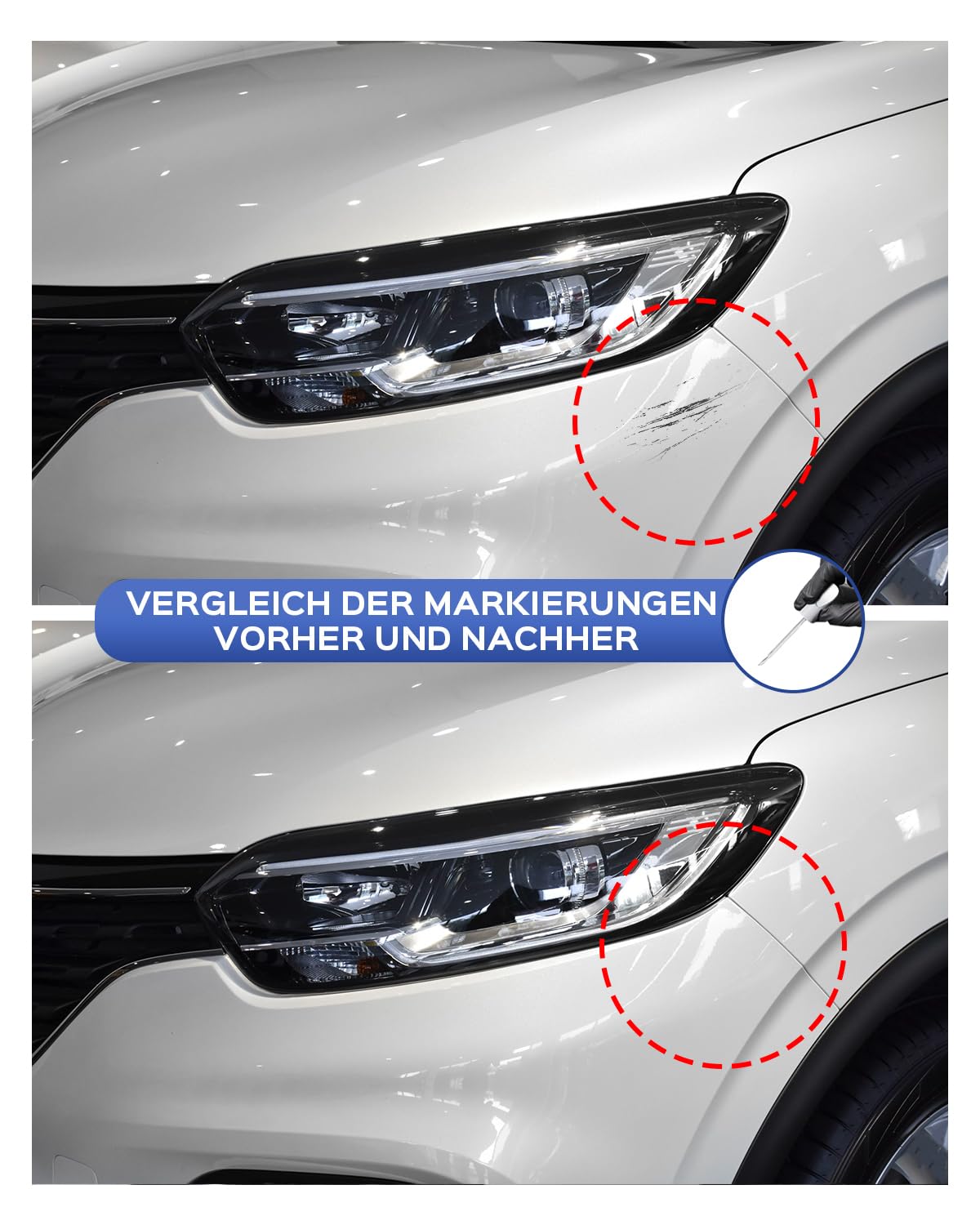 KNG Grigio Cassiopee Nacre - Kit di vernice per ritocchi per Renault - Riparazione graffi e scheggiature