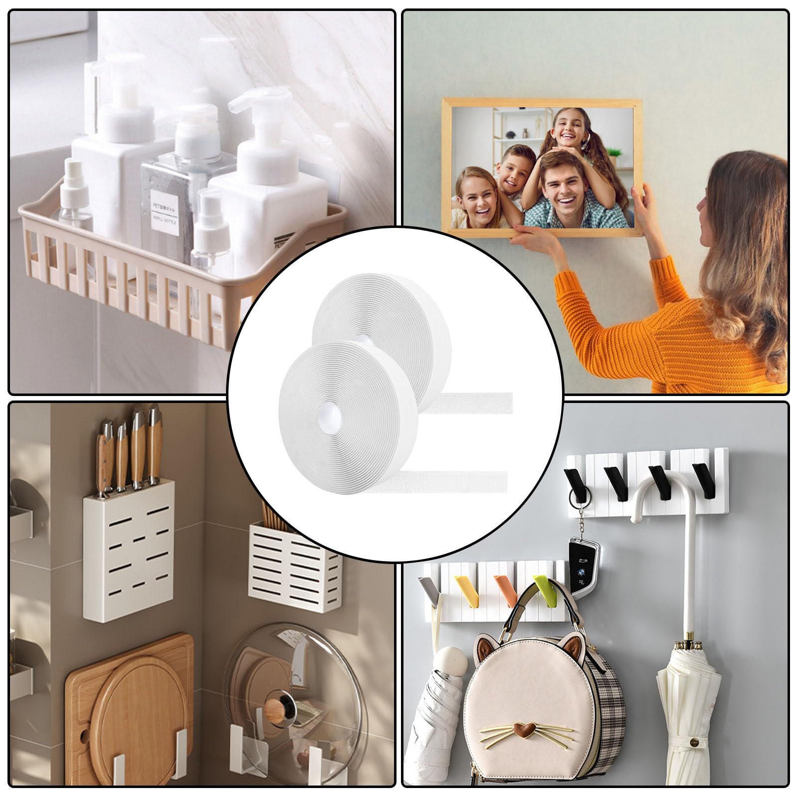 Scratch Autocollant Double Face 10M X 20mm, Bande Scratch Adhésive