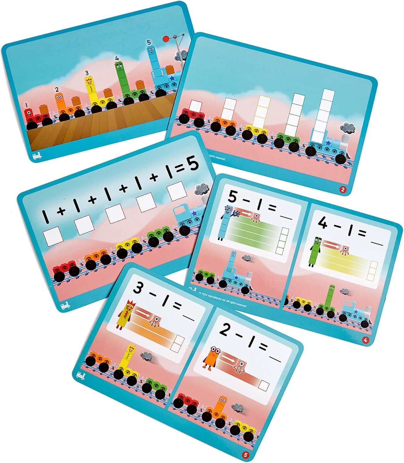 Learning Resources MathLink Train Express Set, Cartoon Toys, Math and Number Games, Numberblock Cubes, 10 Math Activities, Ages 3, HM96094-UK, Multi