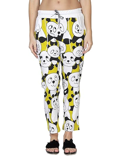 Womens Printed Regular Fit 100% Cotton Trackpant, Lower, Joggers, Loungewear