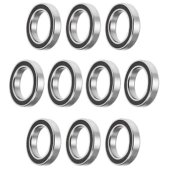 DEEG 10 pcs 6803-2RS Deep Groove Ball Bearings 17mm x 26mm x 5mm | Double Sealed Chrome Steel Bearing Compatible with Traxxas 5107A...