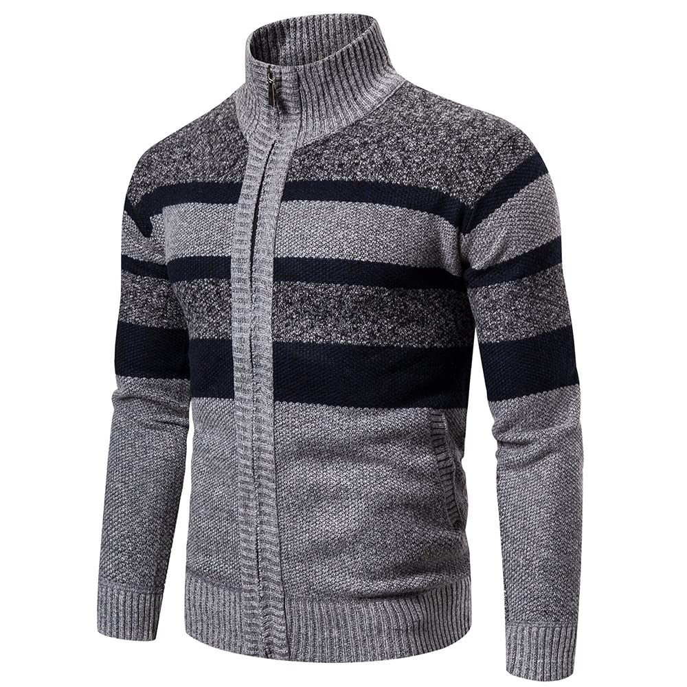 Męskie nowe swetry ciepły dopasowany golf sweter z dzianiny męski sweter z długim rękawem męski stójka stójka sport kardigan sweter (kolor: A, rozmiar: XL)