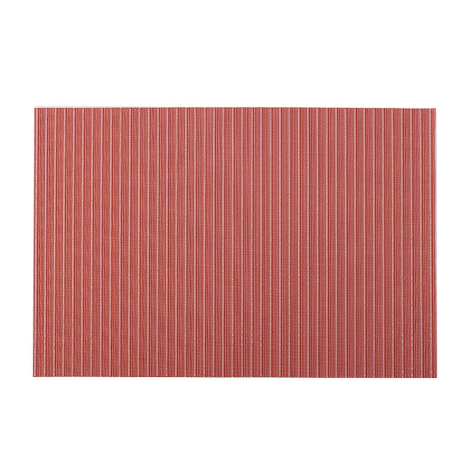 Tovagliette Cucina Lavabili Set da 10, 45 x 30 CM Tovaglietta Rettangolare Antiscivolo Colazione PVC Rosso, Rettangolo con Strisce