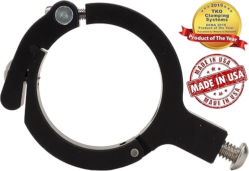 Miniatura 2 de TKO Clamping Systems USA Billet - Soporte de barra de rollo de aluminio de ajuste delgado, tamaño 1 negro (tubo de 34 a 1 pulgada)