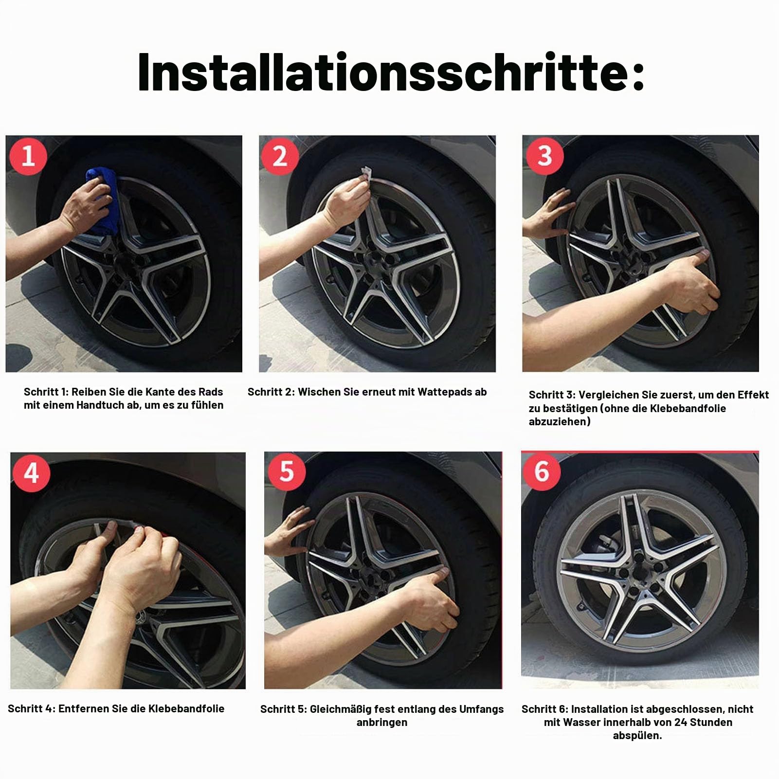 Akozon Kratzfester Felgenschutz aus Aluminiumlegierung, 4er-Set, Langlebiger Felgenschutz-Zierring für Autos, Silber
