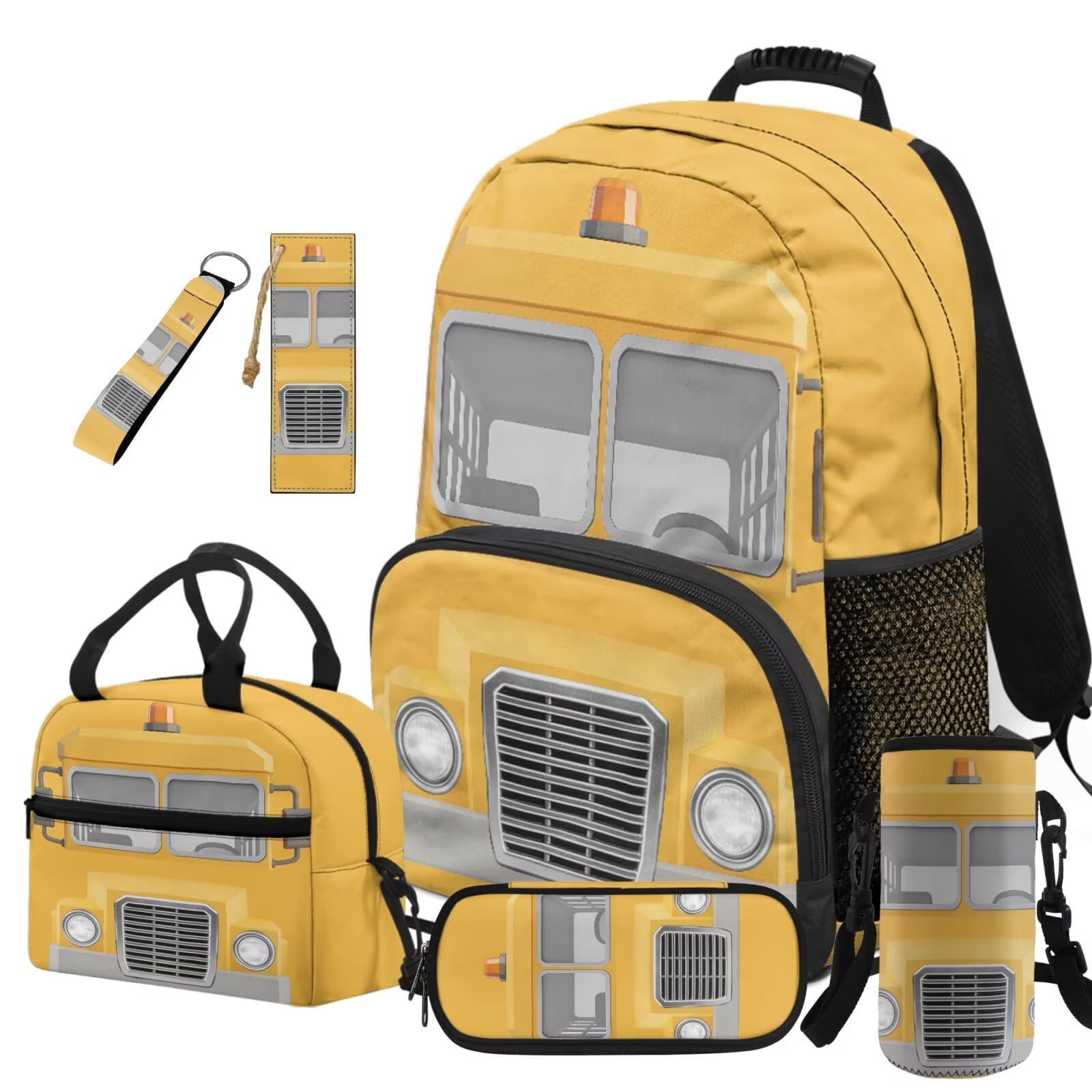 Dolyues Mochila 6 en 1 para niños de 8 a 10 años, mochilas de regreso a clases para niños de 5º grado, Autobús escolar, Mochilas daypack