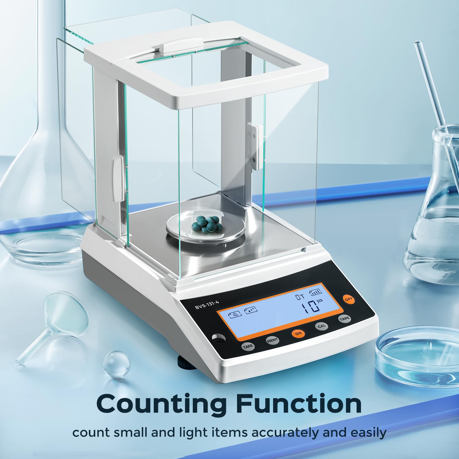 Bonvoisin Balanza analítica de 0,0001 g, báscula de laboratorio de alta precisión de 0,1 mg, escala científica electrónica para farmacia, laboratorio, joyería (120 g)