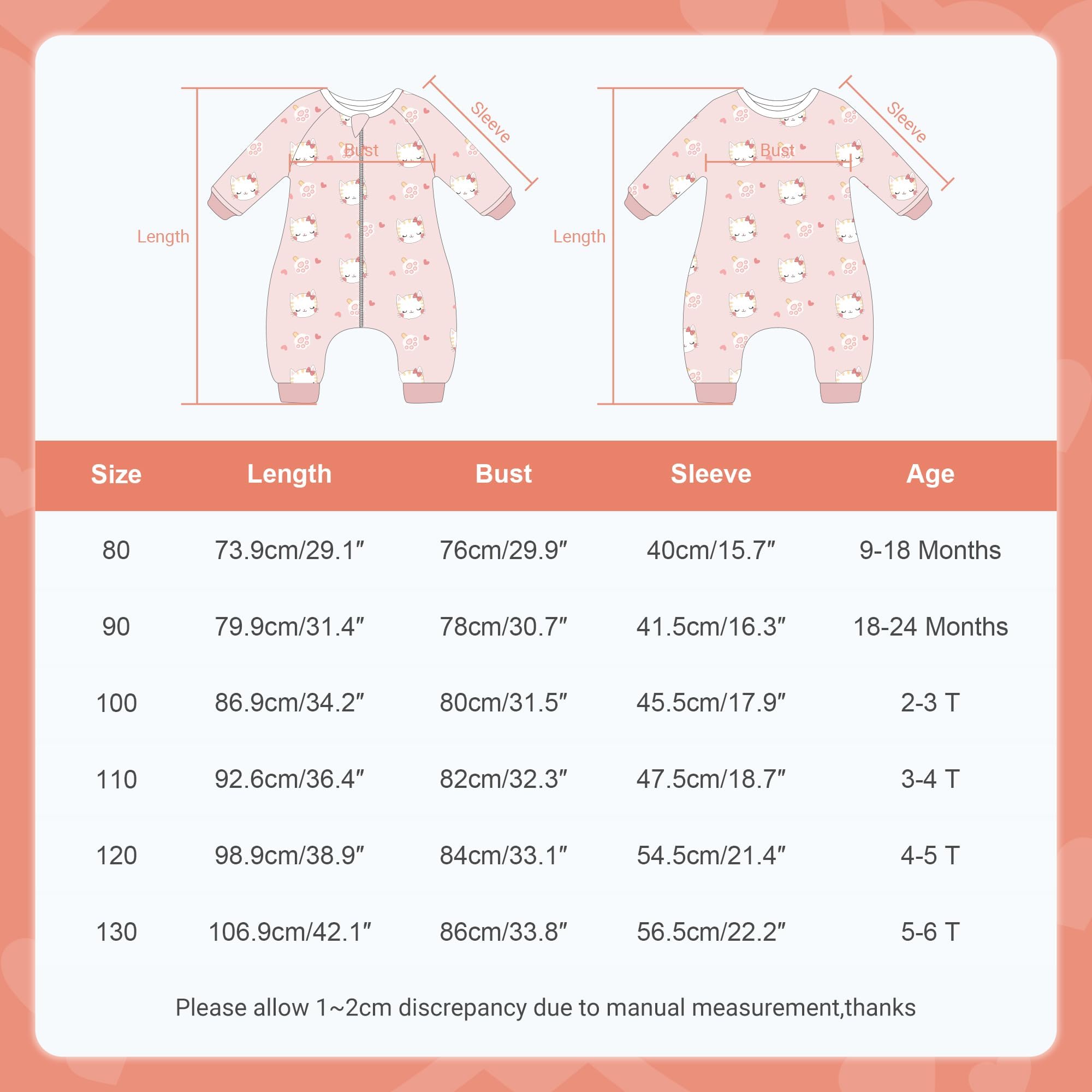 COOKY.D Unisex Baby Girls Boys Flannel Long Sleeve Sleeping Blanket with Feet Toddler Triple Zipper Cartoon Sleeping Bags,Pink Cat 2-3 Years - Image 3