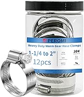 Vista 10 de Juego de 115 abrazaderas de manguera de servicio pesado, abrazadera de manguera de acero inoxidable 304 con engranaje helicoidal, abrazadera de tubo