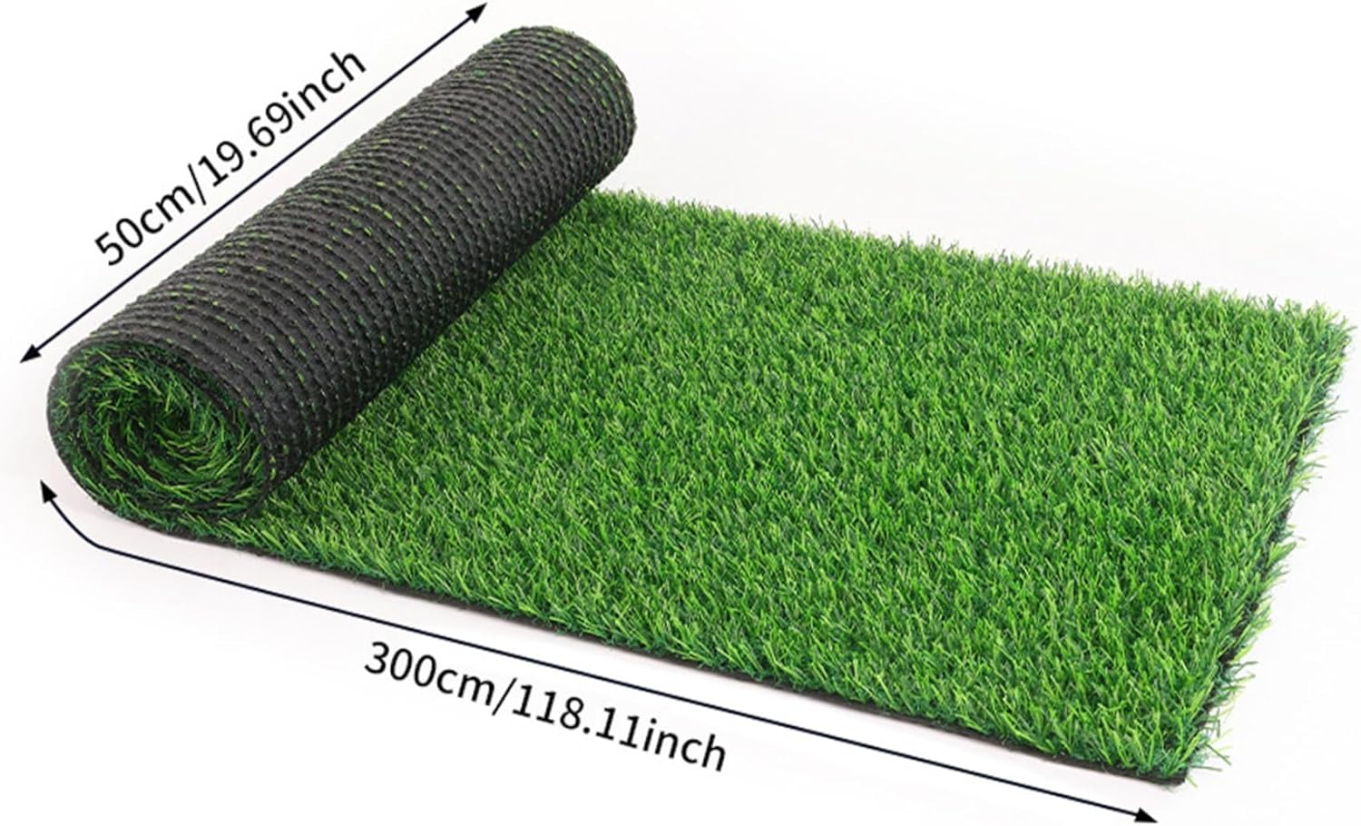 Artificial Grass Rug, 3x0.5m Realistic Look & Feel Indoor Outdoor Turf Mat, Easy to Clean Artificial Turf Rug for Patio, Balcony, Camping ;1