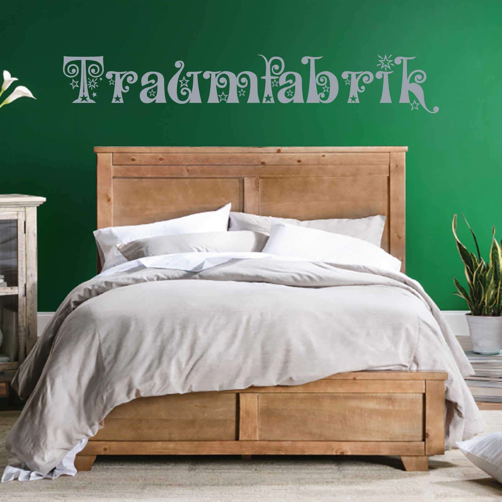 INDIGOS UG - Decalcomanie da muro - adesivi da parete - Murale - "Traumfabrik", 120 cm x 19 cm - Argento - Decorazione per soggiorno, camera dei bambini, ufficio, scuola