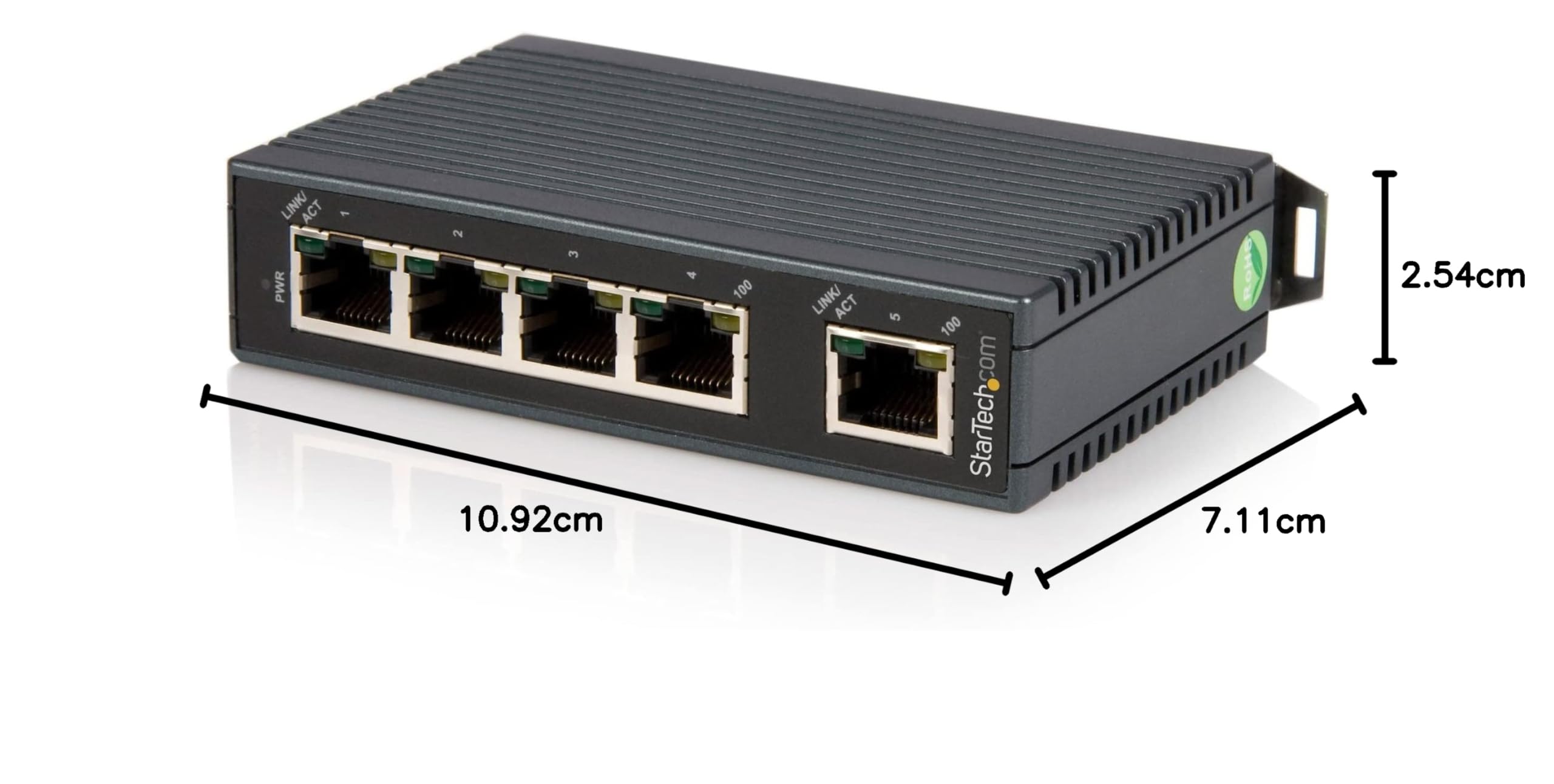 Amazon | StarTech.com 5ポート産業用スイッチングハブ DINレールに
