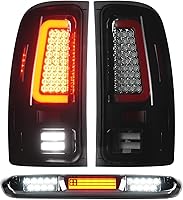 Tresound LED Tail Lights & 3rd Brake Light for GMC Sierra 1500 2007-2013 & 2500/3500 HD 2007-2014 Chrome Smoke Lens Plug & Play