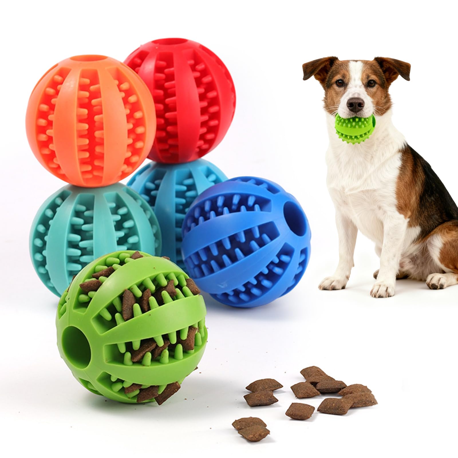 犬 ボール おやつボール おもちゃ シリコン製 餌入れ 知育 歯磨きボール 小型犬 中型犬 ストレス解消 清潔簡単 (イエロー, 中)