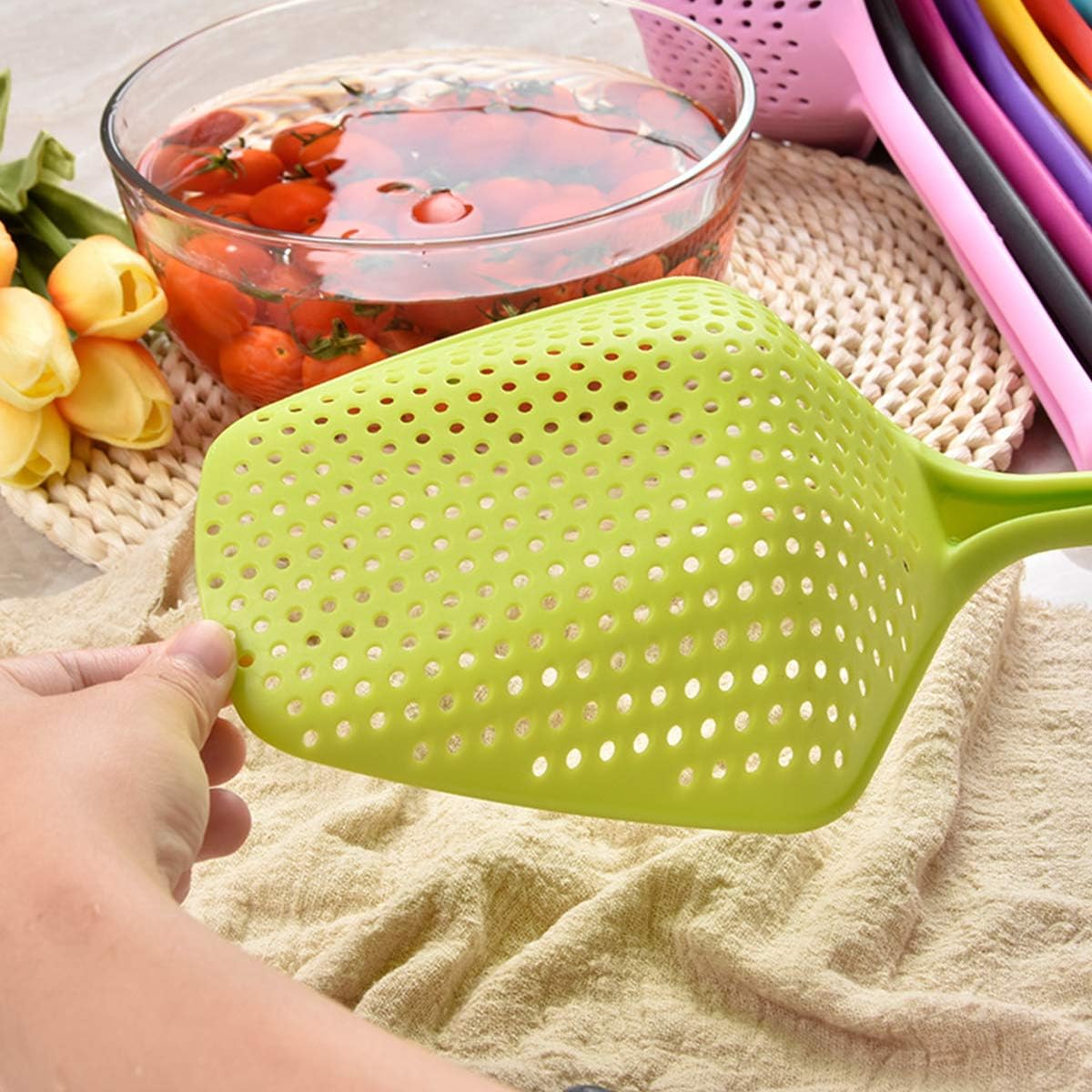 Bekith 10 Pieces Scoop Colander Strainer Nylon Slotted Spoon Kitchen Food Drain Shovel Strainers for Kitchen Cooking Baking Drain