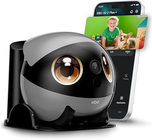 Enabot EBO Air 2 Plus FamilyBot 3K Home Camera Robot cámara interior, robot compañero móvil, video de 2 vías, modo de chat AI, recarga automática,