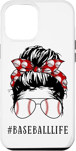 iPhone 12 Pro Max Mamá desordenada bollo aviador gafas béisbol madre vida caso