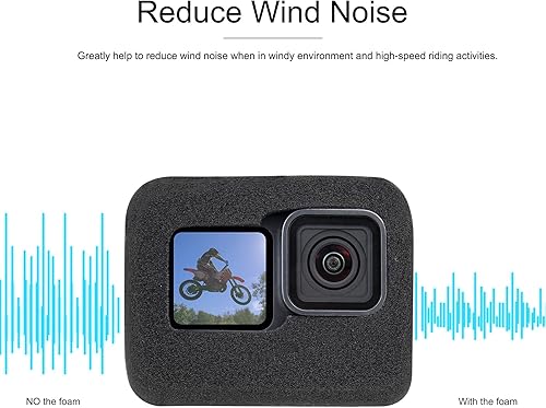 Miniatura 16 de GEPULY Paquete de 2 fundas Windslayer para GoPro Hero 8 Negro, reduce el ruido del viento para una grabación de audio óptima Windslayer para Hero 8