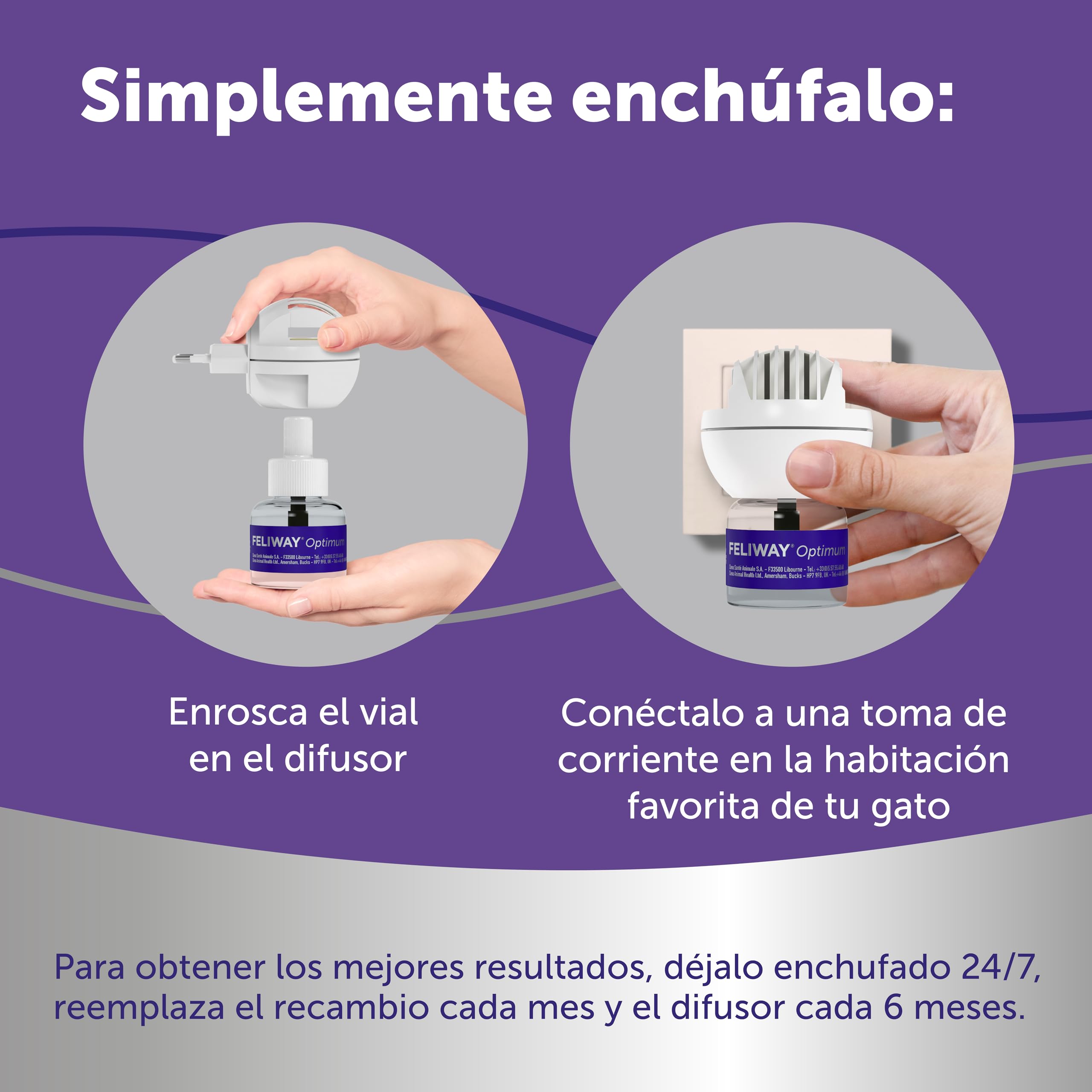 FELIWAY Optimum - Difusor + Recambio de feromonas calmantes para gatos (30 días, 48 mililitro) - Ayuda a reducir los signos más comunes de estrés. Recomendado por veterinarios. La mejor tranquilidad