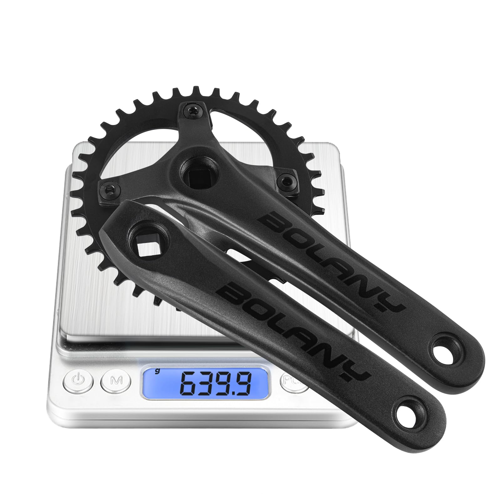 BOLANY Mountainbike Kurbelgarnitur MTB 1x Vierkant-Tretlager Kurbelgarnitur 104 BCD 170mm Kurbel 32/34/36T Kompatibel mit Shimano, SRAM, FSA