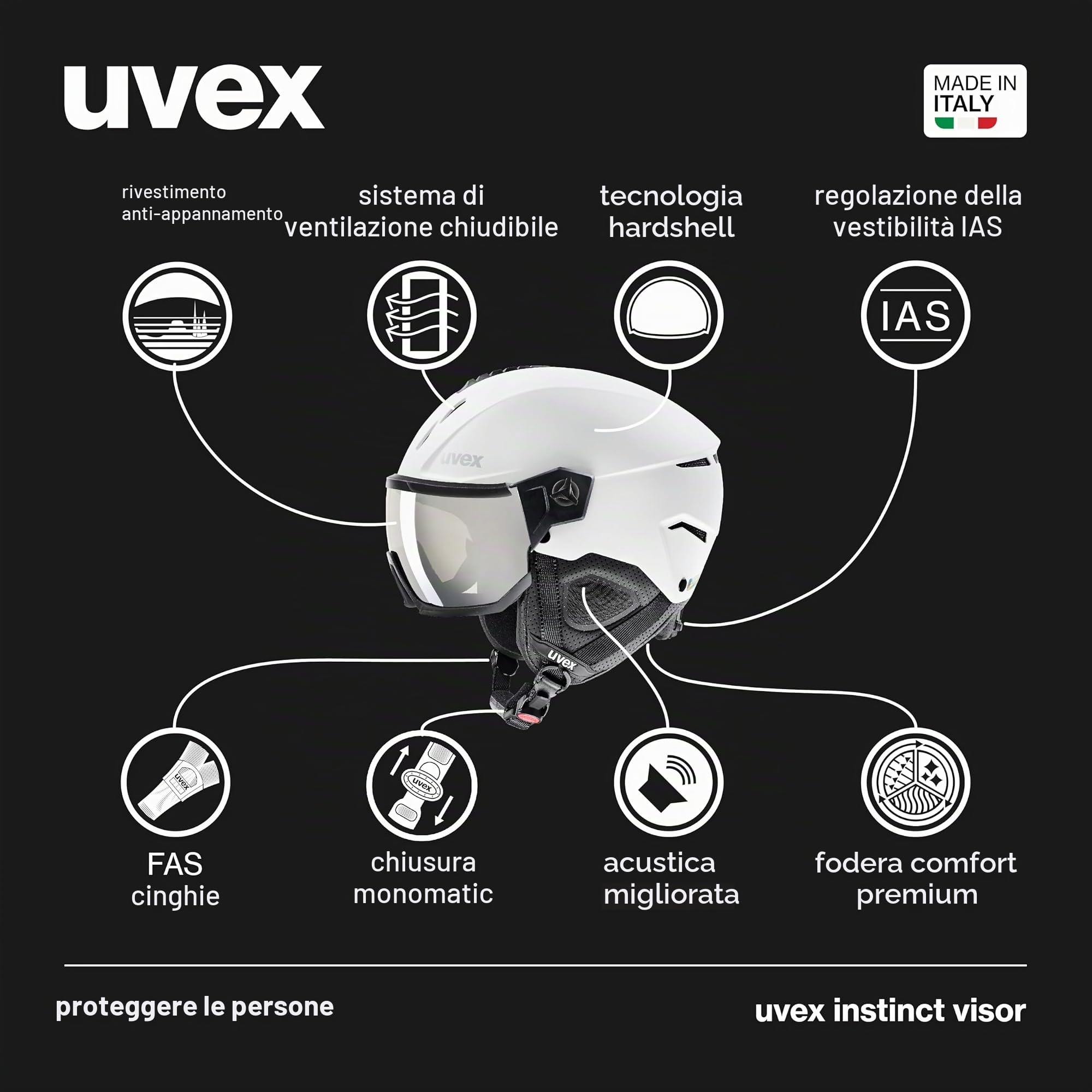 Uvex Instinct Visor - Unisex Visierhelm mit Schutzstufe S2
