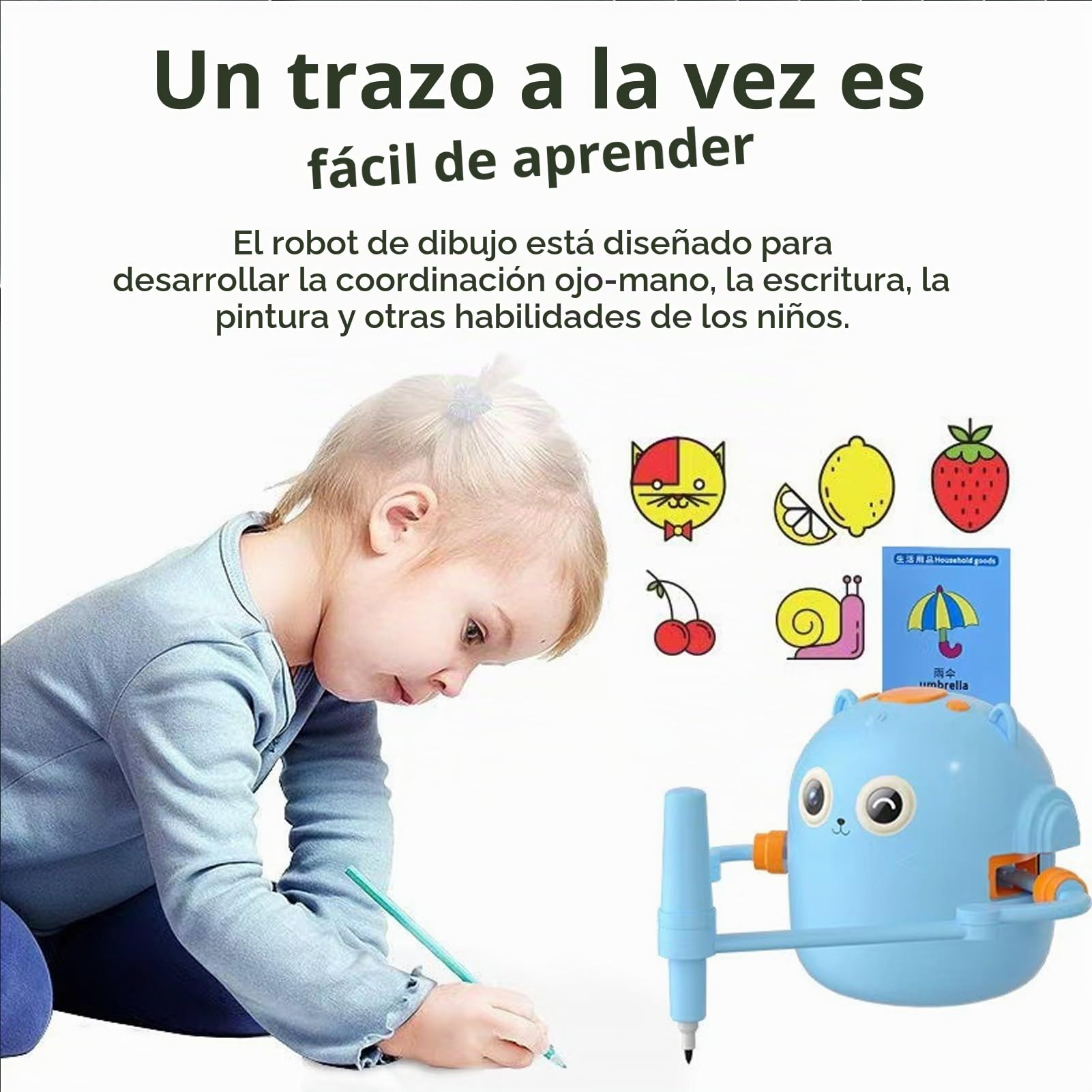 Robot de Dibujo Educativo Interactivo para Niños con 100 Cartas Mágicas, Juguete para Niñas