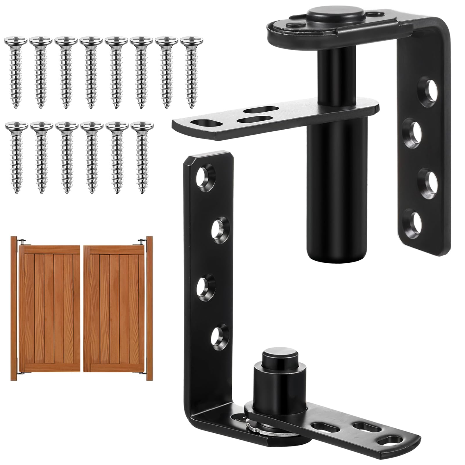 Cafe Door Hinges, Saloon Door Hinges With Door Ball Catch, 304 Stainless Steel Self-Return Double Swinging Door Hinge For Cafe/Bar, 20KG Load Bearing, Black