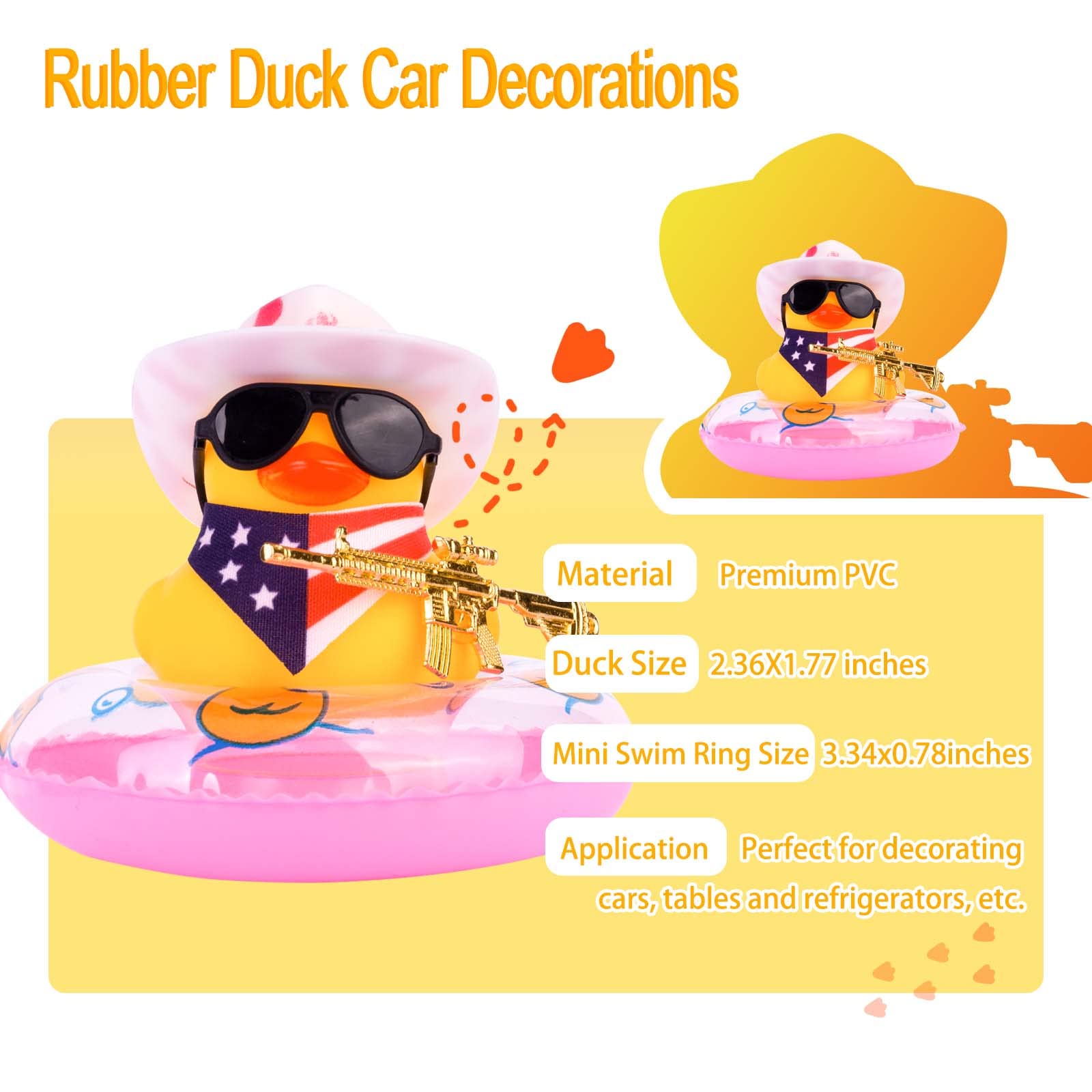 Cowboy Rubber Duck With Accessories Funny Car Ornament MuMyer Cowboy ...